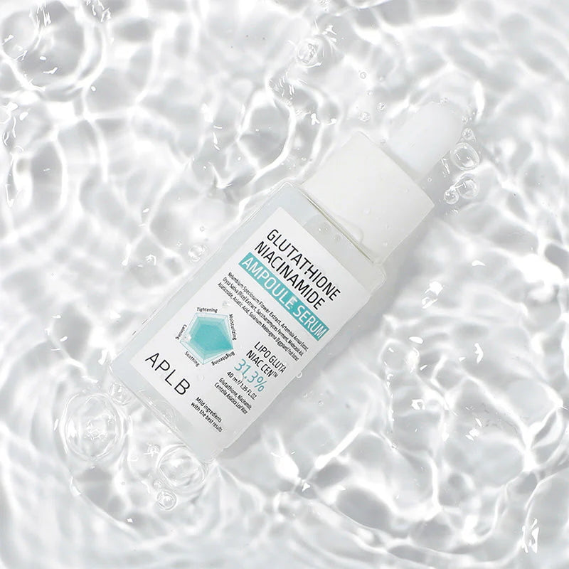 APLB Glutathione Niacinamide Ampoule Serum bottle in water