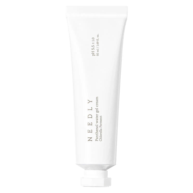 Needly Panthenol Water Gel Cream tube on white background
